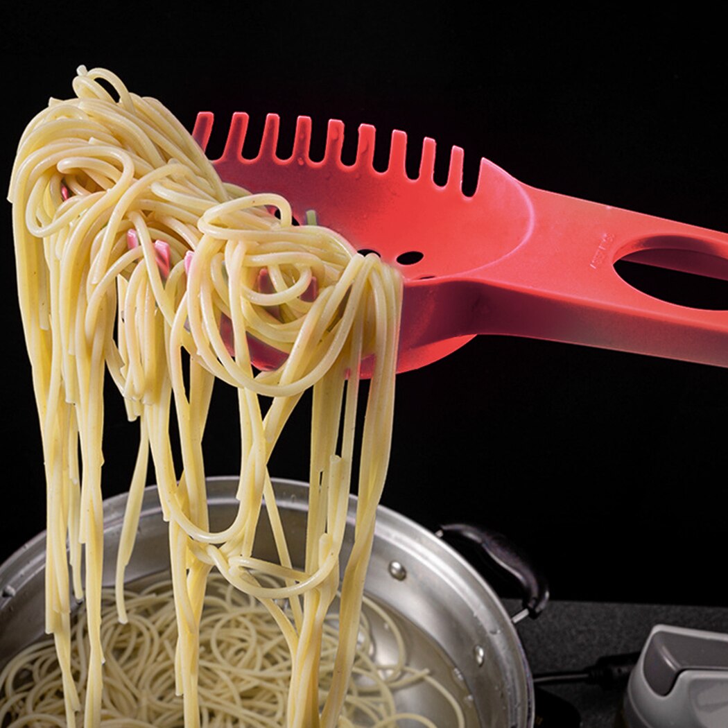 Rød spaghetti server non-stick pasta ske køkken pasta ske premium nylon materiale mad tang køkken tilbehør