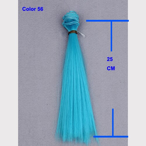 25 Cm Natural Color Heat Resistand High Temperature Doll Wigs Straight Thick Hair for 1/3 1/4 1/6 Bjd Fabric Art Doll Hair: Color 56