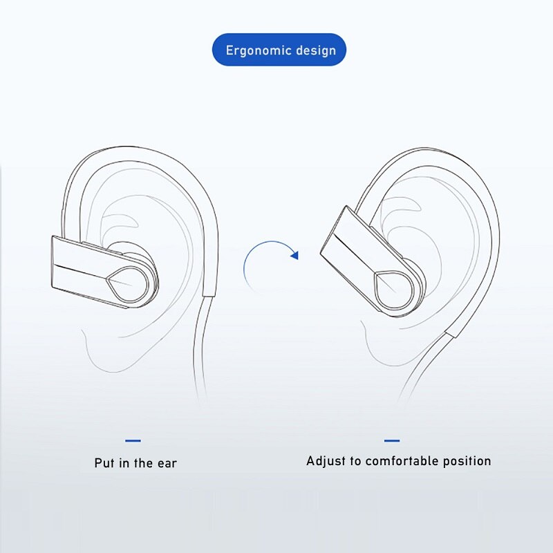 Cool Dier 5.0 Bluetooth Oortelefoon Sport Oorhaak Ruisonderdrukking Stereo Draadloze Koptelefoon Met Microfoon Voor Iphone Huawei Telefoon