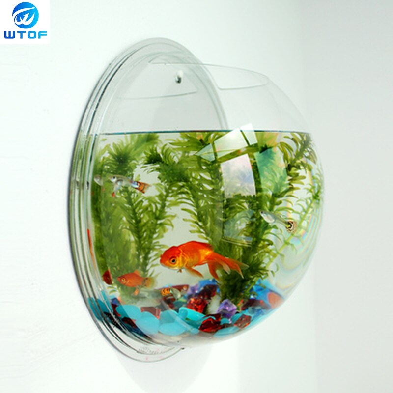 Acryl Plexiglas Vis Kom Muur Opknoping Aquarium Tank Aquatic Pet Producten Muurbevestiging Aquarium Voor Betta Vis