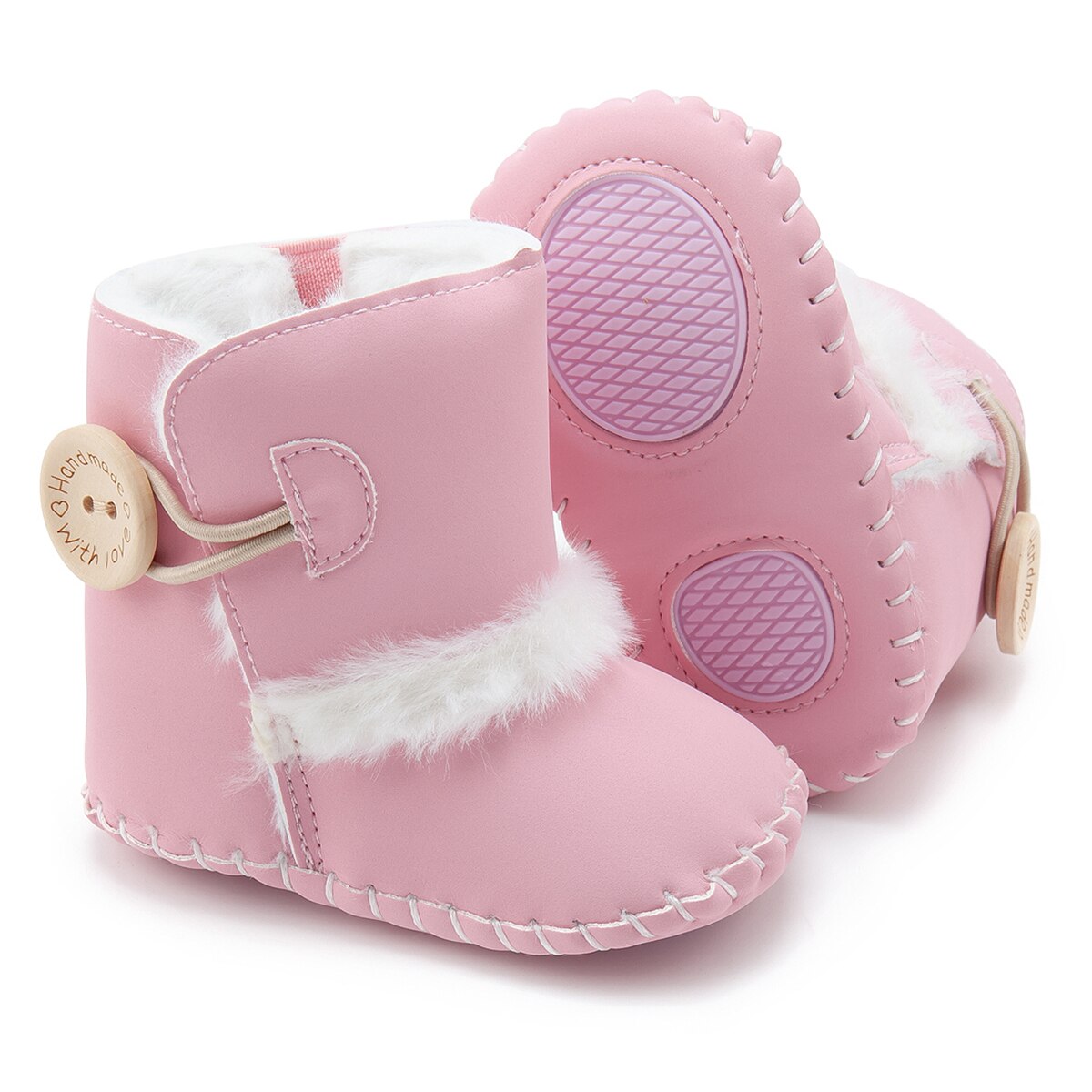 Baby Winter Knoppen Snowboots Warme Schoenen Anti-Slip Pluche Jongen Meisjes Enkellaarsjes Pasgeboren Baby Wieg Laarzen Zapatos bebe