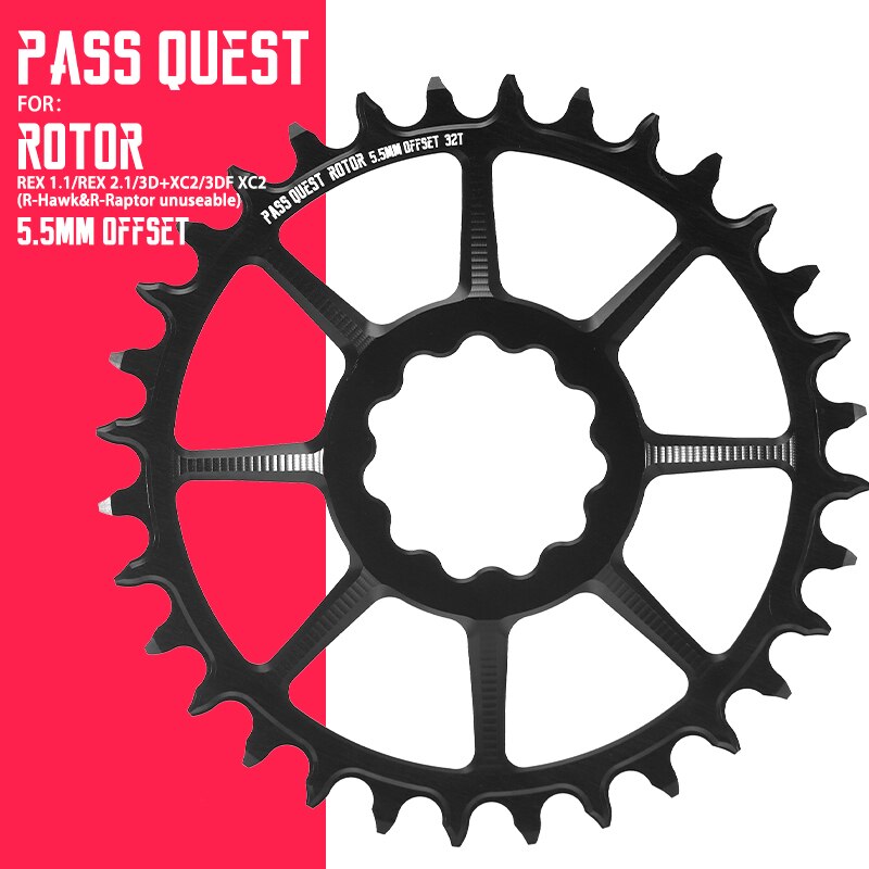 Pass Quest 5.5Mm Offset Kettingblad Crank Rotor Speciale Kettingblad Positieve En Negatieve Tanden Kan Niet Chain Eagle