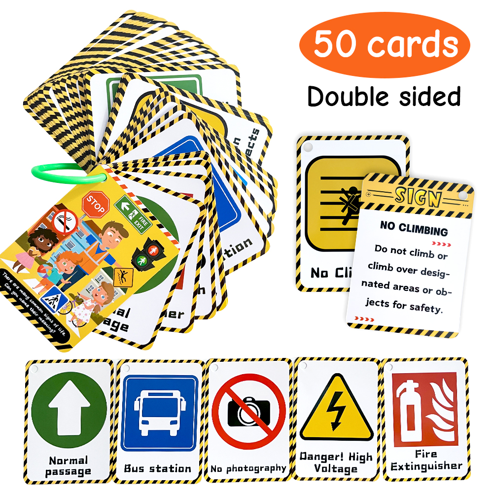 Traffic Signs and Road Warning Educative Cards for Kids Development Logic Thinking Cards for Children Teacher Teaching Aids: Default Title