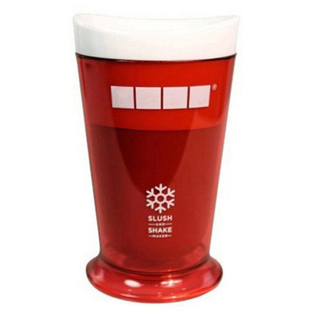 ilkshake Smoothie Slush Shake Maker Cup Ice Cream Molds Freeze Popsicle Maker Cup With Ice Cream Spoon Ice Cream Maker BC428: Red