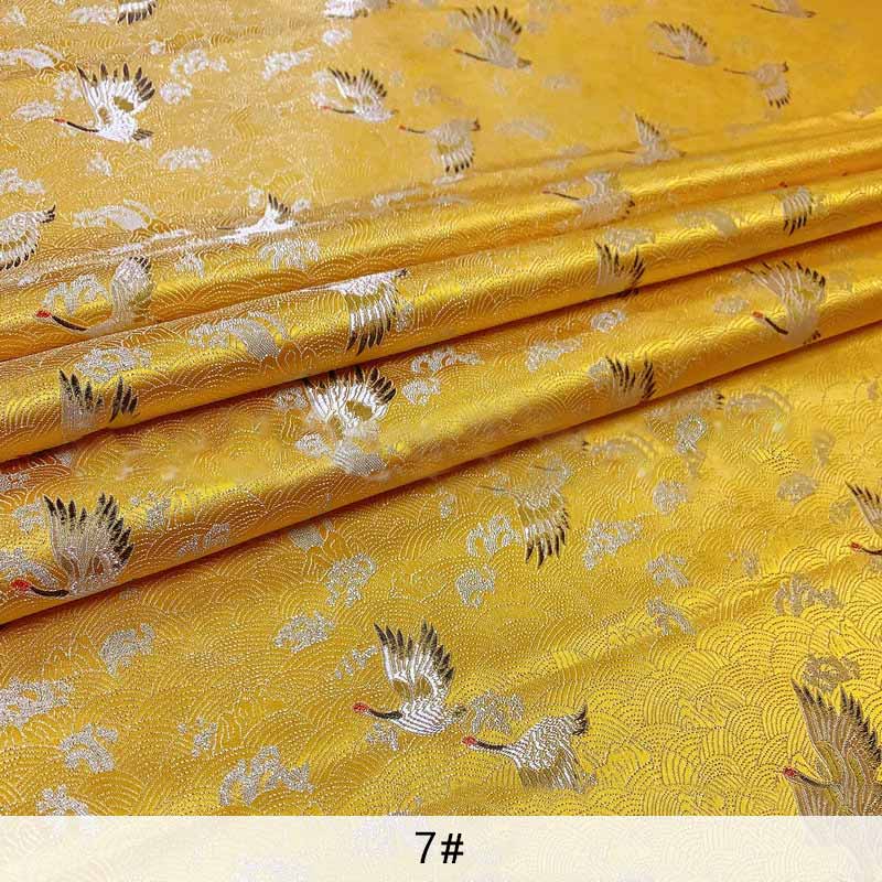 Tela de raso de estilo chino, tela de coser bricolaje con brocado de grúa, TJ1303: 7