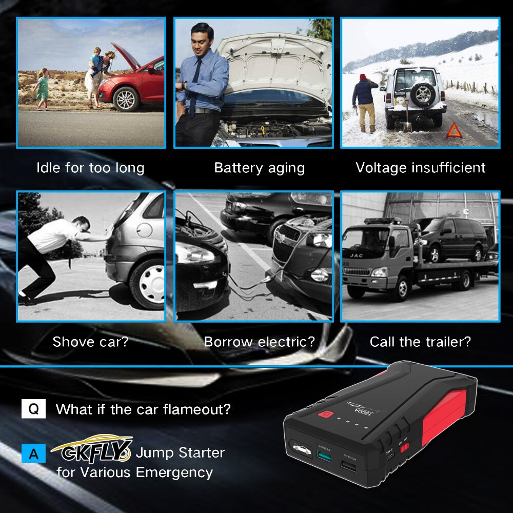 Super Power Car Jumper Starter 1500A Portable Car Battery Booster Charger 12V Starting Device For Petrol Diesel Auto Reboot Tool