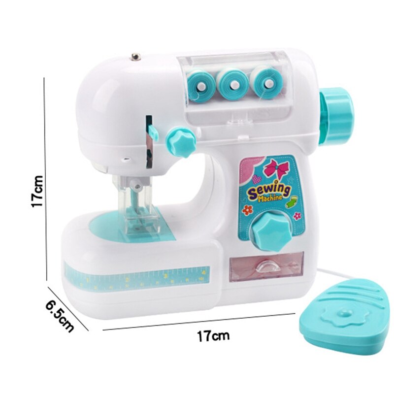 Mini máquina de coser eléctrica para niños Kit de estilo de costura de tamaño mediano para manualidades, juguete de simulación interesante para niños