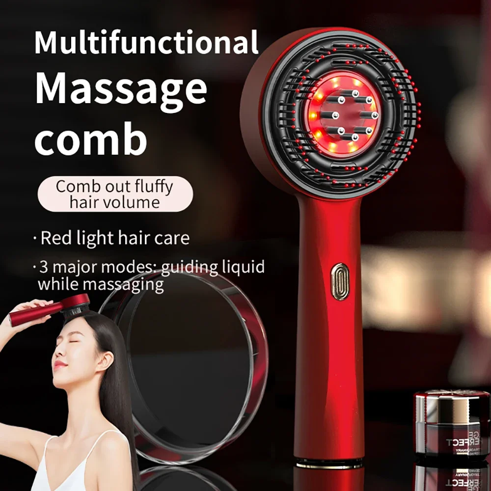 Hoofdhuid Massage Kam 630nm Infrarood Licht Hoofd Massager voor Haargroei Geneeskunde Hoofdhuid Olie Applicator Anti-Haaruitval Haarverzorging