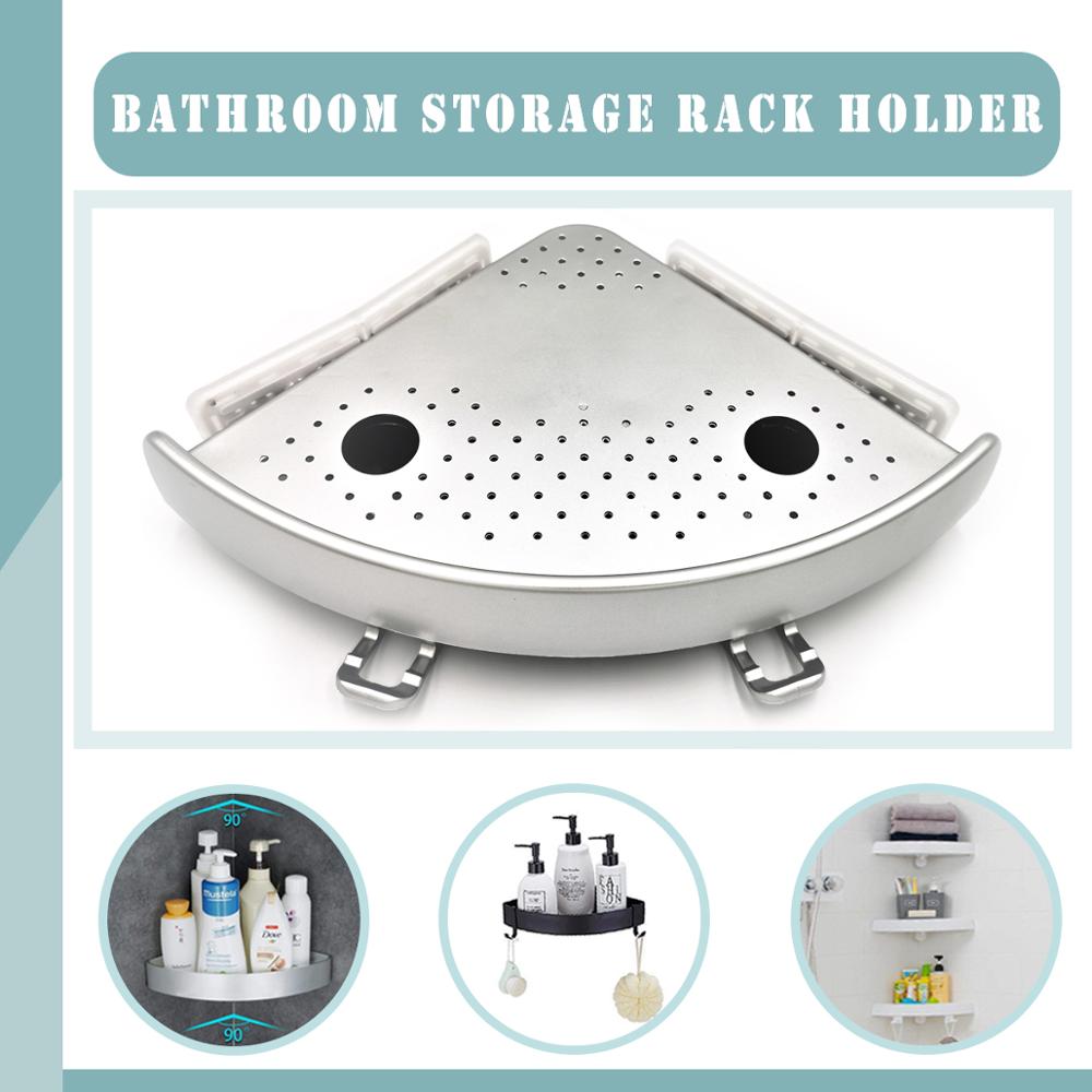 Badkamer Douche Plank Multifunctionele Hoek Opbergrek 2 Haken Voor Handdoek Opknoping Shampoo Houder Zuig