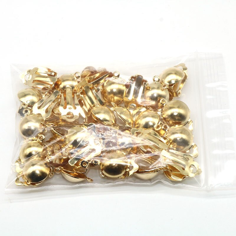 20pcs/lot 12mm Earring Diy Ear Accessories Clip On Earring Flat Silver Color Loop Clasps Clamps Connector Jewelry Making