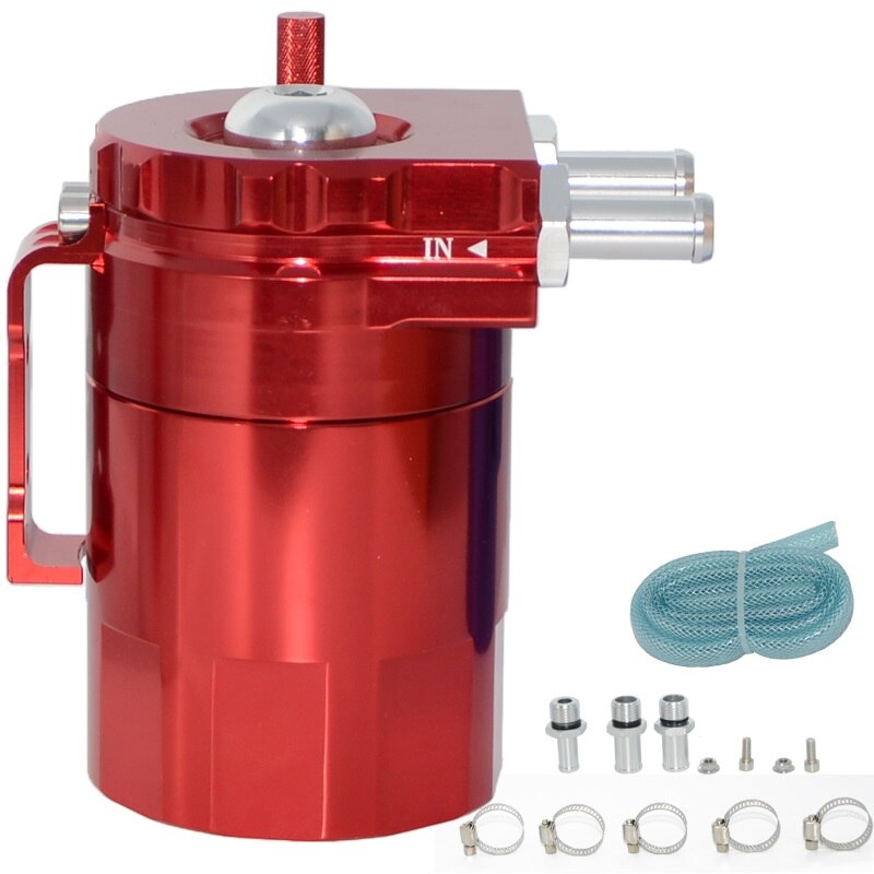 Aluminium déflecteur universel voiture huile attraper peut réservoir réservoir noir/rouge/bleu/argent: Red