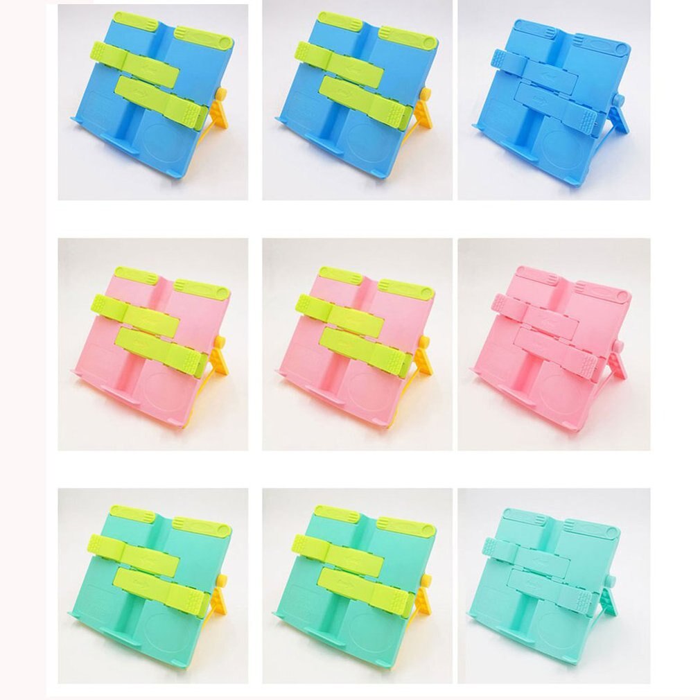 Foldable Book Stand Holder Portable Bookstand with Page Paper Clips for Student Children Reading Support Bookends