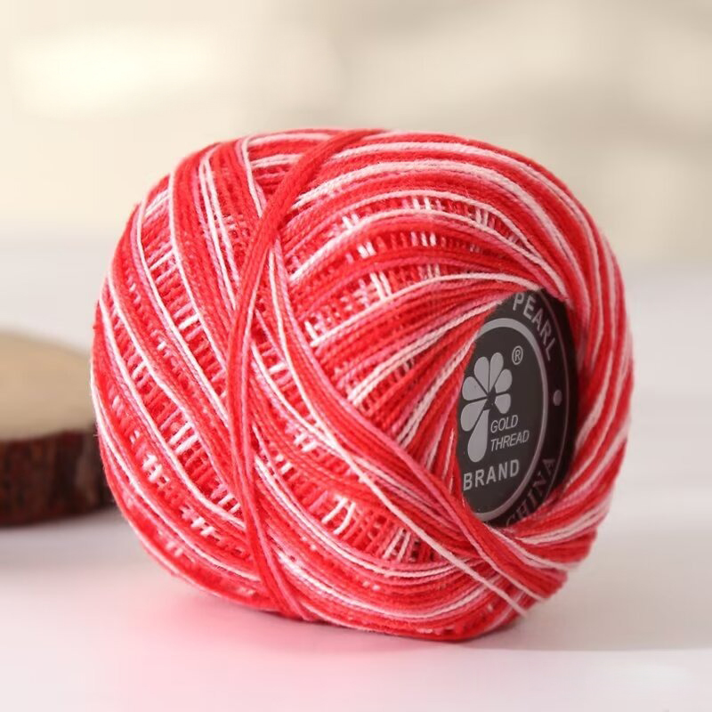 Rollo de hilo de encaje para ganchillo, suministros de costura para bordado teñido, acolchado, tamaño 5, 20g: LlAVENdeR