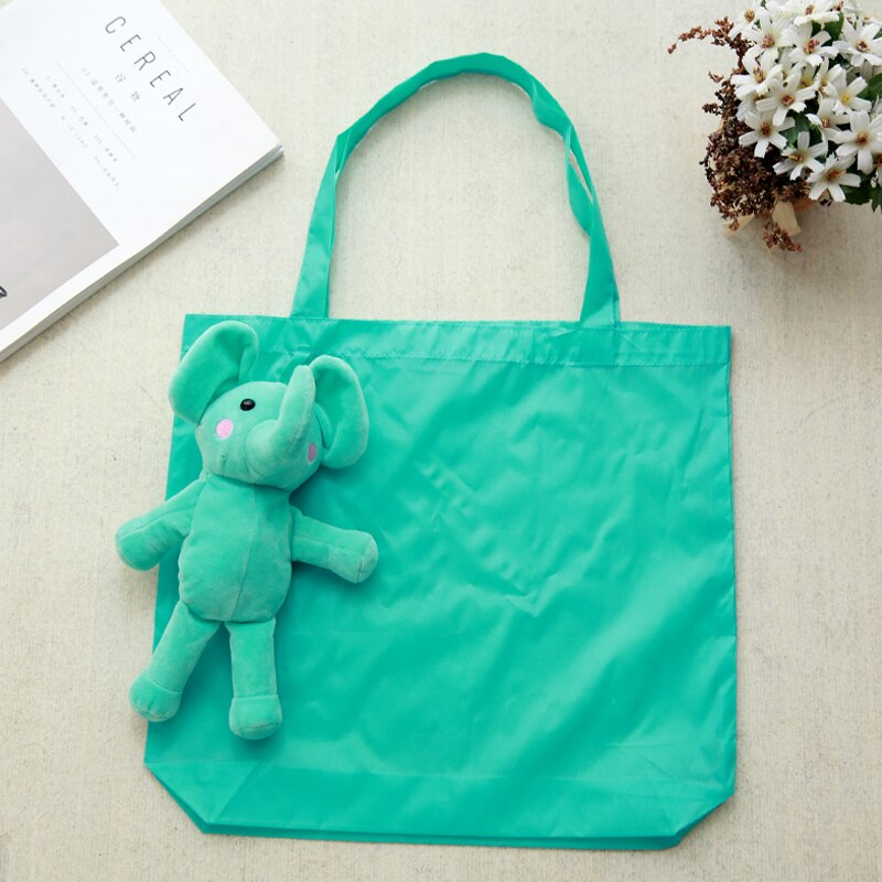 Cotton Elephant Cute Animal Toy cotton filling Folding Shopping Bag Eco Friendly Ladies Foldable Reusable Bag