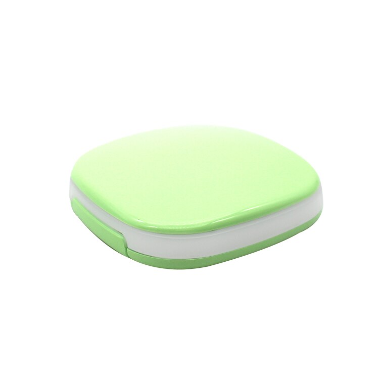 Mobiele Telefoon Houder Verlichte Make-Up Spiegel Licht Mini Ronde Draagbare Led Make Up Spiegel Sensing Usb Oplaadbare Make-Up Spiegel: green
