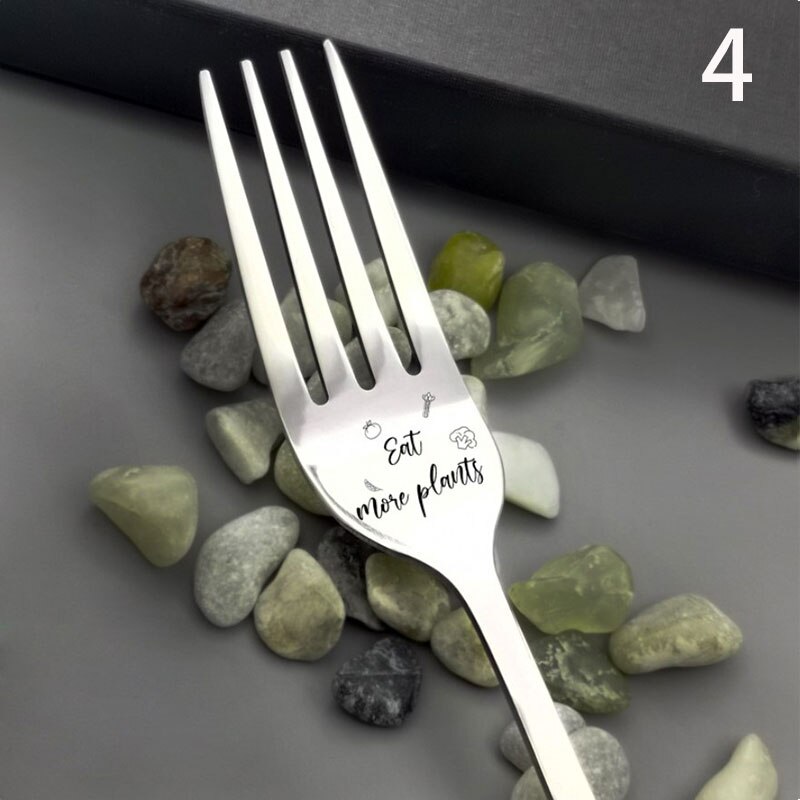 1pcs Cake Fruit Lettering-fork For Husband Wife And Family Stainless I Forking Love You Steel Kitchen Tool: N4
