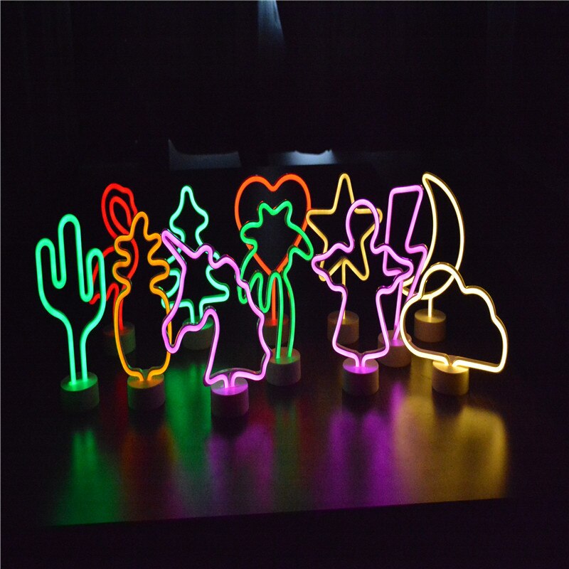Neonljus färgglad regnbåge anpassad nattlampa för rummet hem fest bröllop dekoration jul neon lampa ins stil belysning: Annan sed