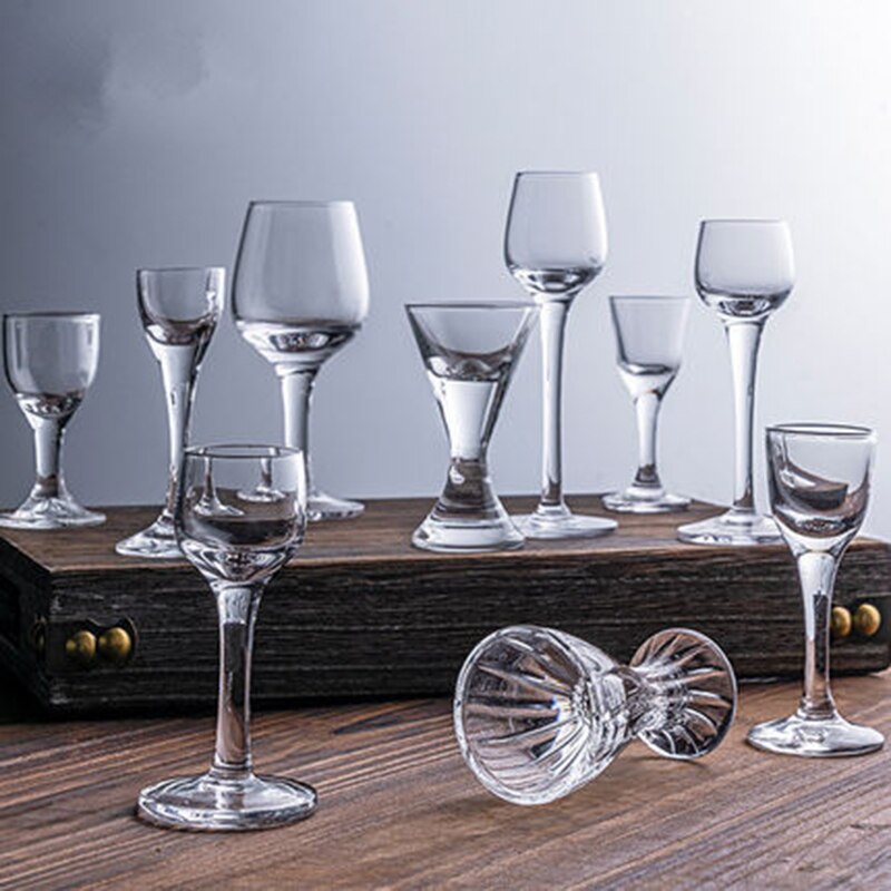 6 st genomskinligt snapsglas kopp glas hög sprit vitvin glas kopp fest dricka tjock botten kopp hushåll