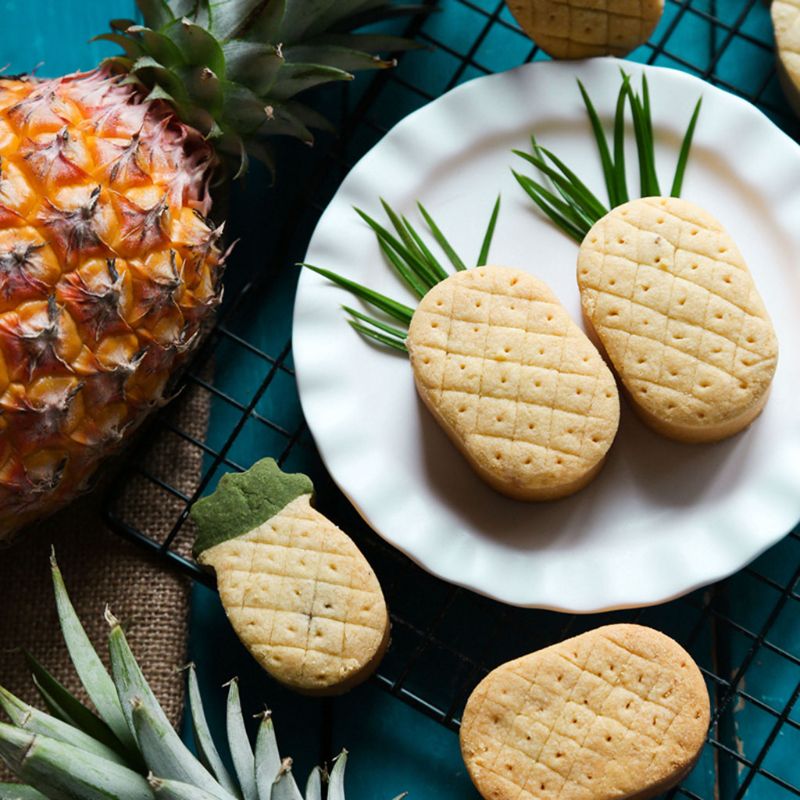 10 stuks vierkant rechthoek ellips hart ananas bloemvorm taart cake koekjesvorm koekjesvorm stempel pers snijgereedschap  u1je