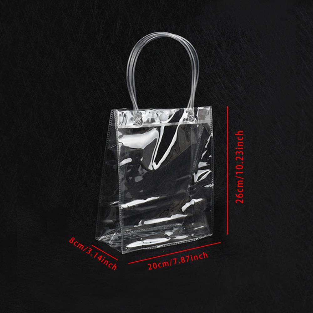 1Pc Transparent Shopping Bag PVC Clear Tote Bag Women Handbag Durable Stadium Approved Grocery Bag Eco Shopping Pouch