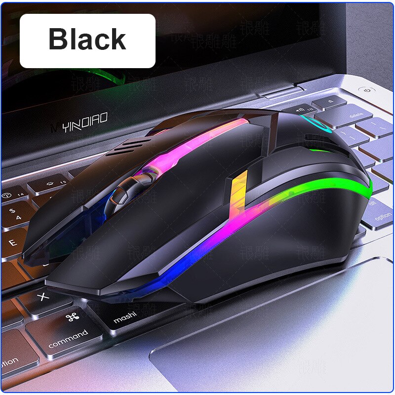 Professionele Gaming Muis Met Mix Kleur Lichtgevende Muis Led Backlight 1200 Dpi Usb Wired Ergonomische Gaming Muizen Voor Pc/laptop: Armor black