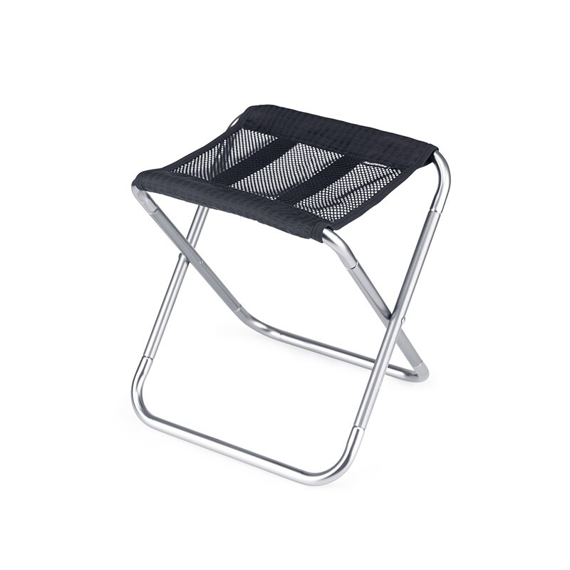 Naturehike folde fiskestol letvægts picnic camping stol foldbar aluminiumslegering udendørs bærbar skammel: Sort