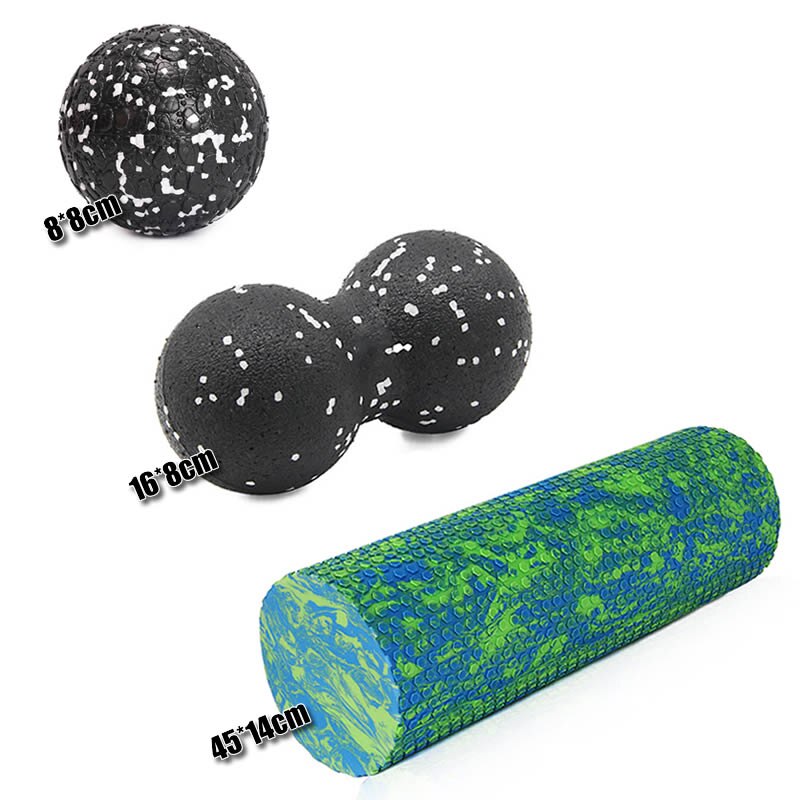 Juego de Pelota de cacahuete con rodillo de espuma para Yoga para mujer, pelota de masaje de cacahuetes para Terapia de ejercicio de relajación para gimnasio y deportes para hombre: green