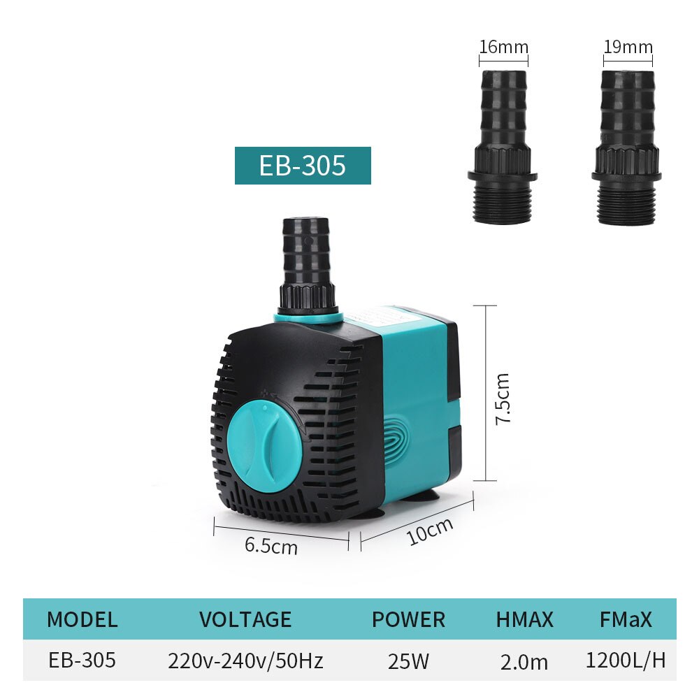 Ultra-Ruhigen Tauch Wasserpumpe 220 v Fischteich Panzer Aquarium Pumpe Für Wasser 220 Volt Teich Schwimmbad Brunnen pumpe Filter EU Stecker: EB-305 25W