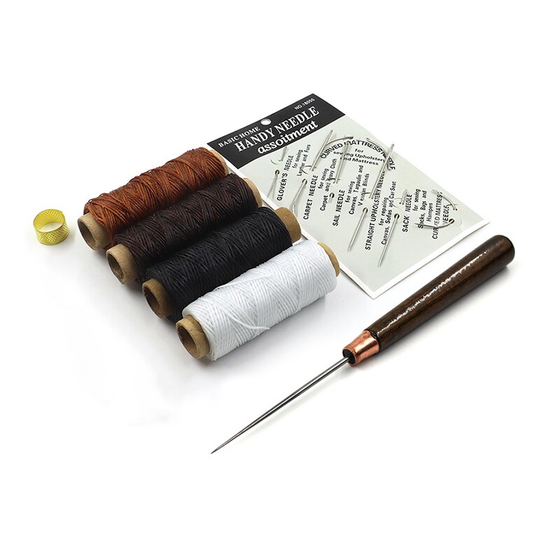 DIY Leather Awl Tool Set, Sewing Needles and Thread Set, Straight Awls Sharp Punching Sewing Accessories, Sewing Good helper