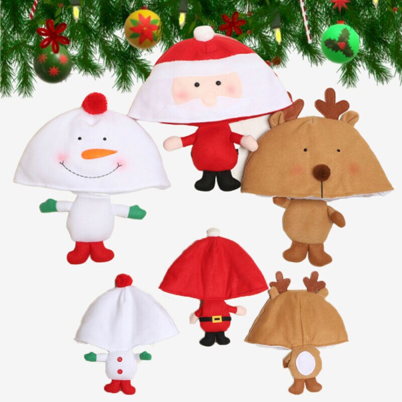 Adulto niños Navidad novedad sombrero disfraz gorra Reno Santa muñeco de nieve de Navidad
