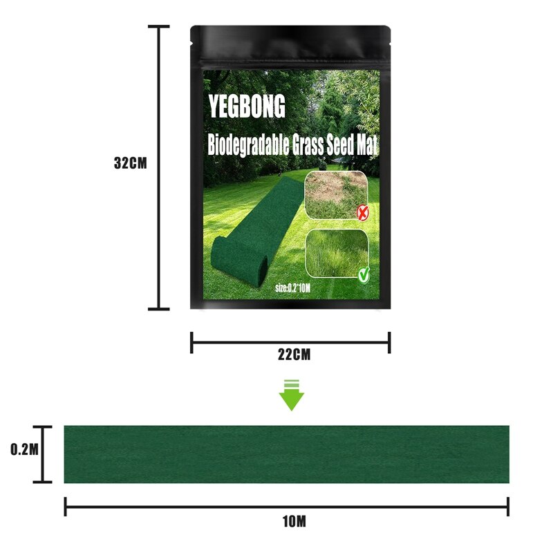Biodegradable Grass Seed Mat NonWoven Artifical Grass Mat Ecological