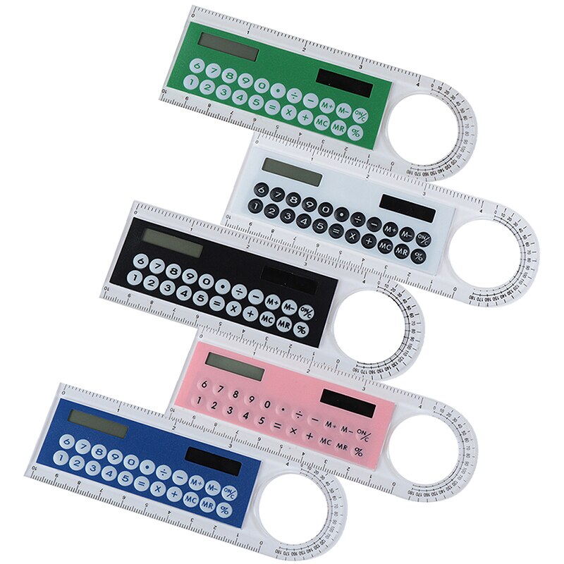Calculator Magnifier Multifunction Ruler School Office Supplies 1Pcs