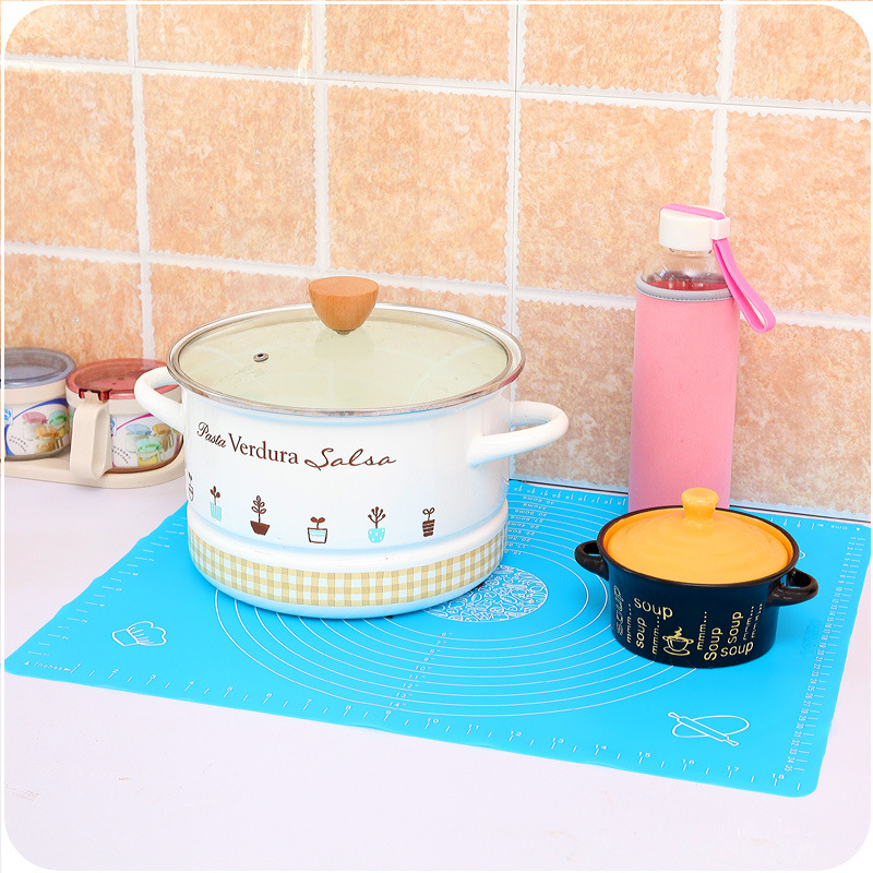 50*40cm silikonmatter bakekakedeigfondant rullende eltematte bakematte med vekt kokeplate kjøkkenverktøy