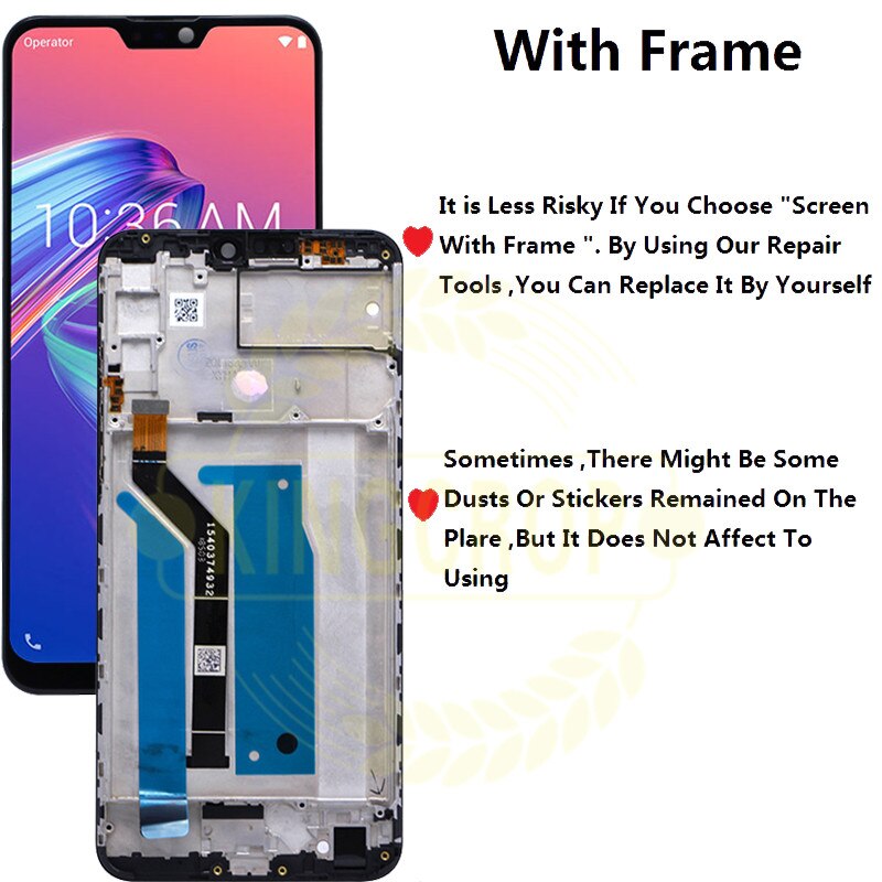 6.26'' Asus Zenfone Max Pro (M2) ZB631KL LCD with frame DIsplay + Touch Screen Digitizer Assembly For Asus zb631kl lcd
