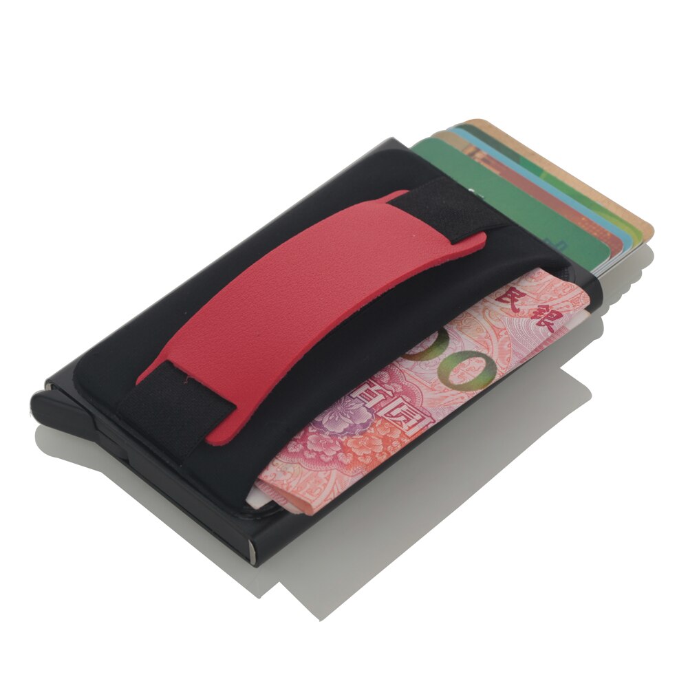 Mannen Creditcardhouder Automatische Kaarthouder Aluminium Mini Portemonnee Met Back Pocket Id-kaart Rfid Blocking Portemonnee