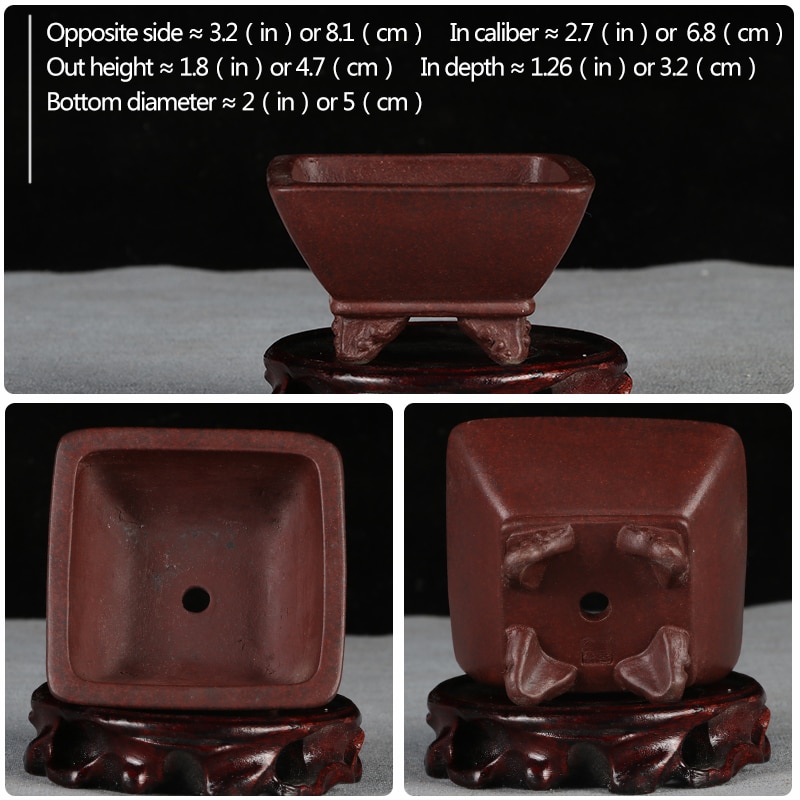 Mini pot à fleurs à sable violet | Petit pot à bonsaï, bassin non glaçure, pot de fleurs de jardin, YiXing