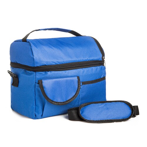 2 lager isolerad kylväska termisk matlåda picknick matförvaring väska bulk parti tillbehör leverans produktartiklar: Blå