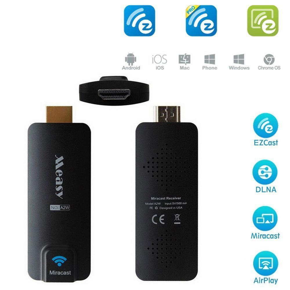 Measy  a2w ezcast dongle 2k draadloze hdmi tv stick wifi display dongle ondersteuning schermen airplay dlna miracast