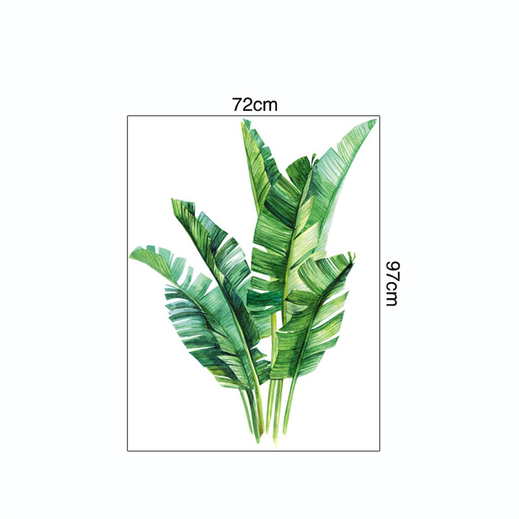 Grön växt vägg klistermärke diy blad strand tropiska växter lämnar vägg klistermärken modern konst vinyl dekal väggmålning  #t2p: E