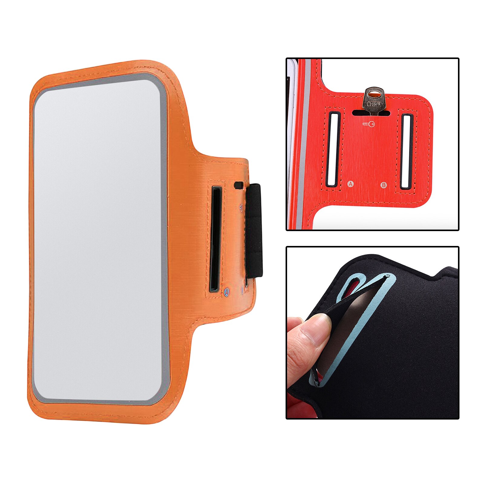 1pc Telefon Handgelenk Armband Übung Halter Container Bund Radfahren Workouts: orange