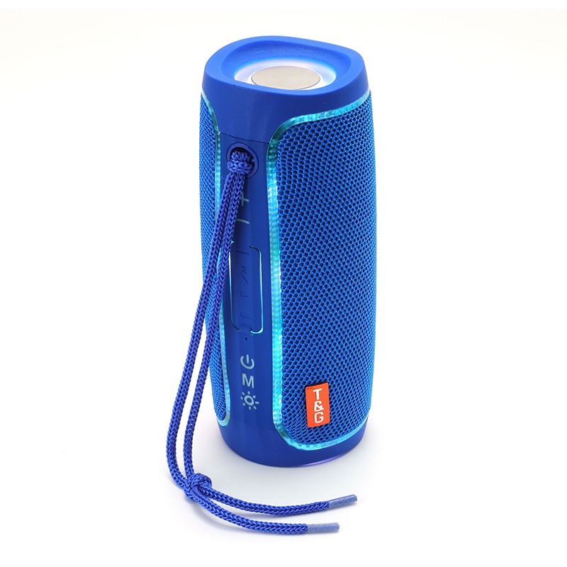 Tg288 led-außenleuchten, bluetooth-audio, dual-membran-subwoofer, tragbarer high-end-bluetooth-lautsprecher: Blau