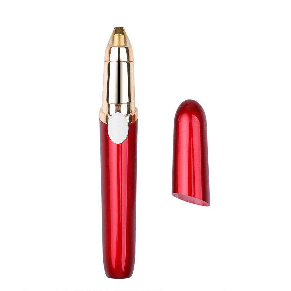 Mini épilateur sans douleur pour le corps, sourcils, en forme de rouge à lèvres, cou, jambes, rasoir Facial: A Red