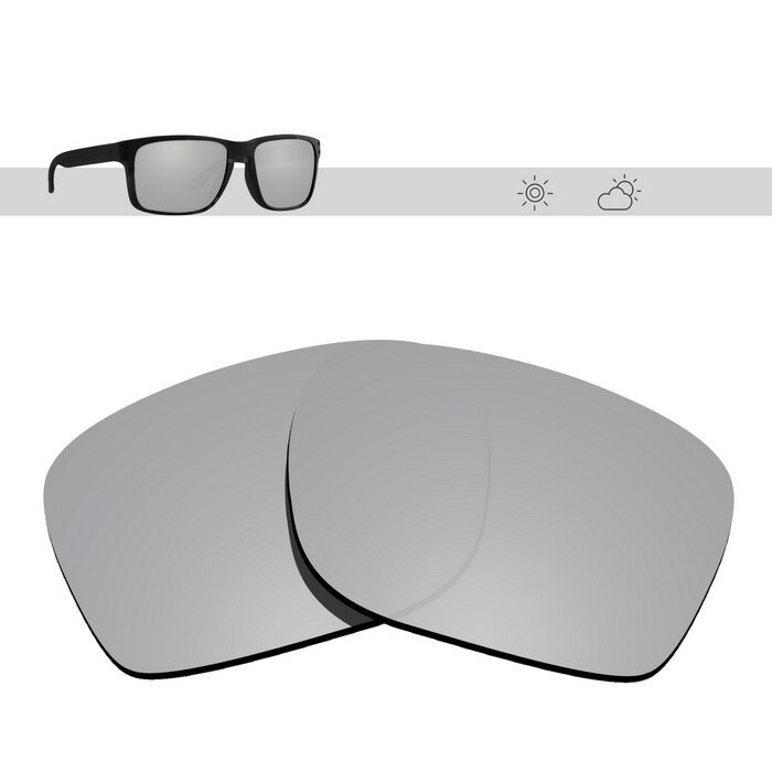 Glintbay Gepolariseerde Vervanging Zonnebril Lenzen Voor Oakley Holbrook-Meerdere Opties: Silver Mirror