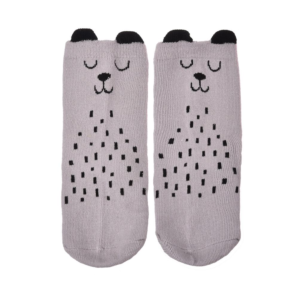 Cartoon Leuke Oren Dier Patroon Babysokjes Kid Cloting Accessoires katoen Anti Slip Sokken Baby Voor Jongen Meisje 0 2 jaar: Black