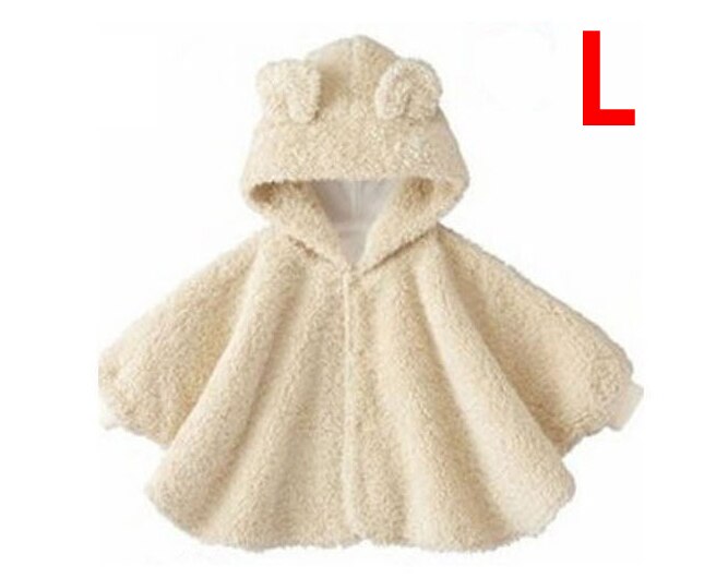 IYEAL Baby Cotton Bear Cloak Baby Winter Cloak Infant Baby Outwear Newborn Baby Shawls Jacket Red Cloak: Beige L