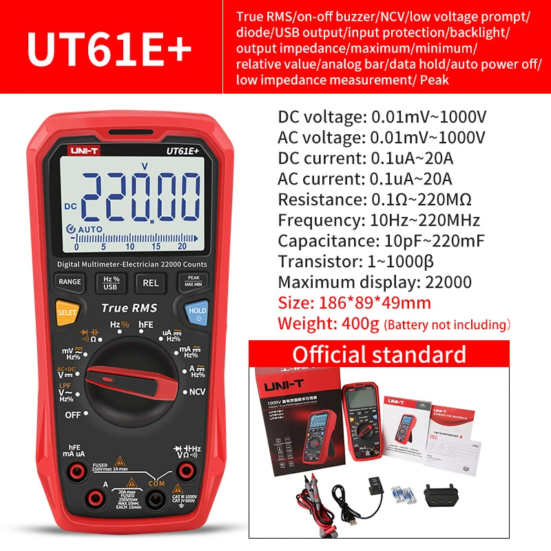 UNI-T Multímetro Profissional UT890C UT890D + UT89X UT89XD UT89XE UT60S UT60BT UT61B + UT61D + UT61E Plus Multímetro Elétrico
