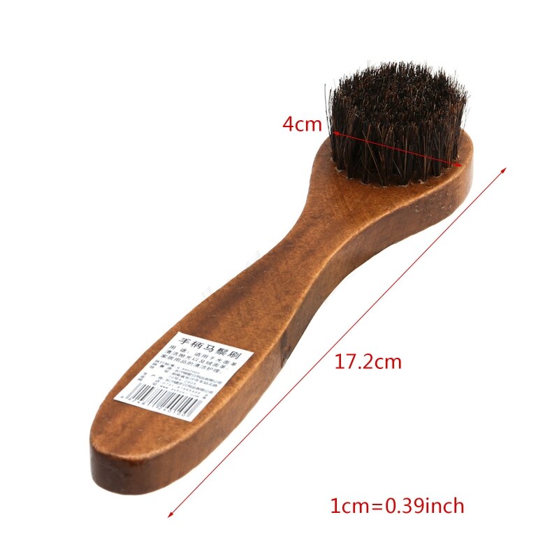 Brochas de pelo de caballo con mango largo de madera, accesorio para calzado, aplicador de esmalte