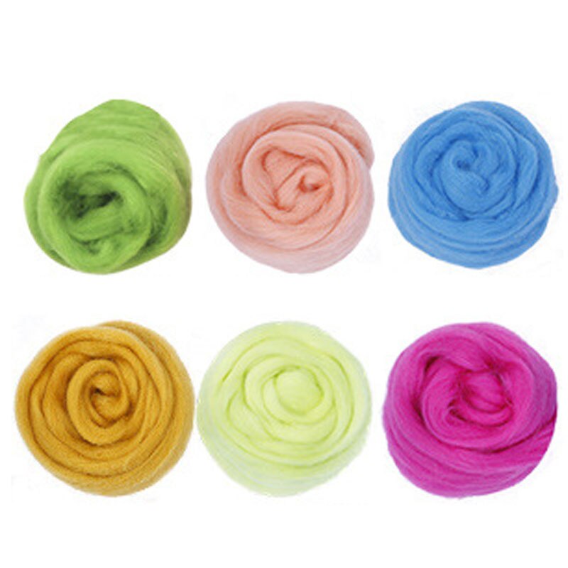 100g Felting Wool Material Fibre Wool Soft Roving Wool Fibre Needle Felting Doll Needlework Christmas Felt Animals Diy Crafts: Y