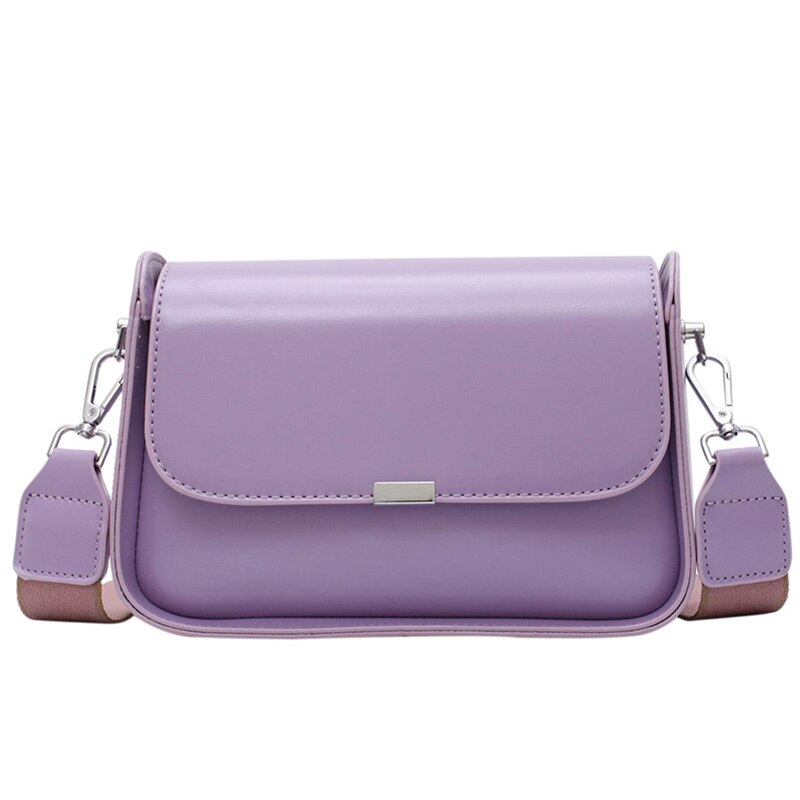 Schoudertas dames eenvoudige diagonale tas werkende dame dagelijkse tas vierkante jeugd boodschappentas pu leer groen: Paars