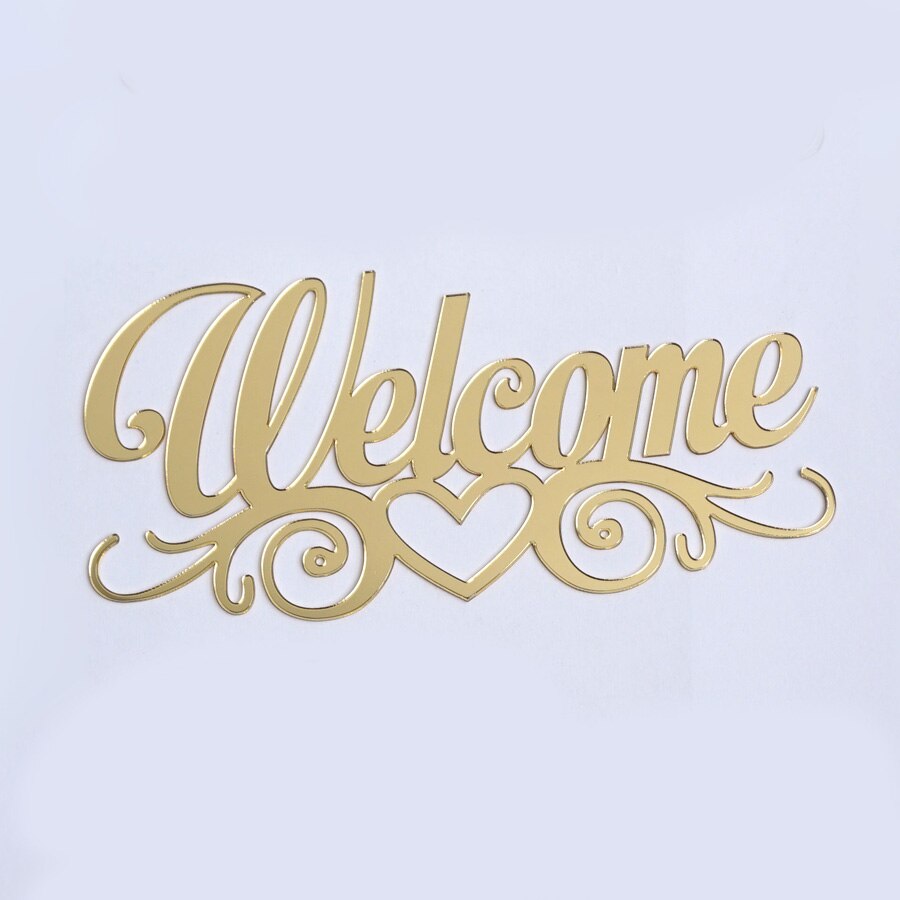 Willkommen Zeichen Aufkleber für Familie Tür Platte Acryl Spiegel Zauberstab Aufkleber Neue Wohnkultur Haus Erwärmung